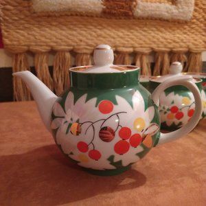Dulevo Vtg Russian Tea Set Floral 13 pieces